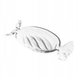 Talerz dekoracyjny cukierek 22,9 x 3 cm transparentny