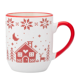 Duży kubek świąteczny porcelanowy Altom Design Grenlandia 450 ml