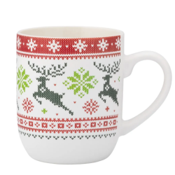 Kubek świąteczny porcelanowy Altom Design Winter Time Renifer 420 ml