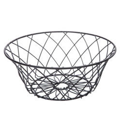 Koszyk na owoce druciany metalowy Altom Design czarny kwiat 25 cm