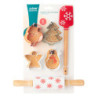 ZESTAW DO PIECZENIA DLA DZIECKA SZPATUŁKA 4 WYKRAWACZE WAŁEK
