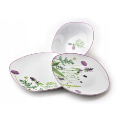 Serwis obiadowy 18 szt. komplet talerzy na 6 osób porcelanowy talerze
