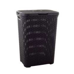 CURVER Kosz na bieliznę RATTAN 60l, Ciemny brąz