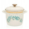 Wysoki garnek emaliowany z pokrywką, 20 cm 5.1L, jasnokremowy, Green Line