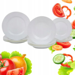 Serwis obiadowy 18 el. na 6 osób Luminarc Plumi Everyday biały komplet talerzy