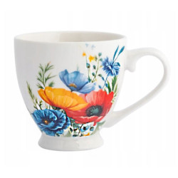 Duża filiżanka do kawy porcelanowa kubek Altom Design Bukiet Maków 410 ml