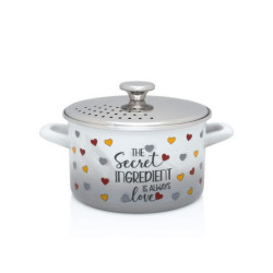 Garnek emaliowany 3,5 l 20 cm z pokrywką cedzak METALAC indukcja