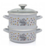 Garnek emaliowany 2w1 do gotowania na parze Secret Ingredient 18 cm 3,0l