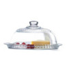 Szklana patera z kloszem 32 cm Luminarc ciasto tort serwisowa elegancka
