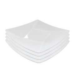 Talerze plastikowe 20,5 cm – komplet 4 szt. kwadratowe, do zmywarki