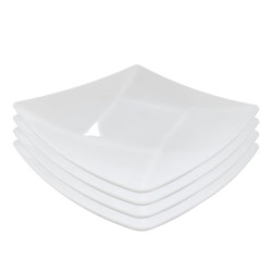 Talerze plastikowe 20,5 cm – komplet 4 szt. kwadratowe, do zmywarki