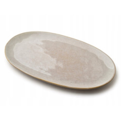 Półmisek owalny 40 × 24 cm ceramiczny beżowy Mondex BASIC NATURE