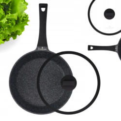 ZWIEGER PATELNIA BLACK STONE 28 CM INDUKCJA GREBLON  POKRYWKA ZWIEGER
