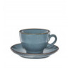AMBITION CRAFT FILIŻANKA PORCELANOWA 220 ML ZE SPODKIEM 14,5 CM NIEBIESKA