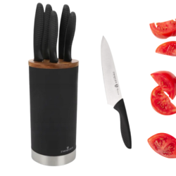 Zestaw noży w bloku Zwieger Rocca Stal nierdzewna Uchwyt soft touch 5 sztuk