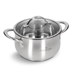 ZWIEGER GARNEK STALOWY Z POKRYWĄ NIEPRZYWIERJĄCY INDUKCJA GAZ 18 CM 2,7 L