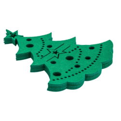 ETUI FILCOWE NA SZTUĆCE 21X17 CM ZESTAW 4 SZT. ZIELONA CHOINKA