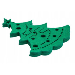 ETUI FILCOWE NA SZTUĆCE 21X17 CM ZESTAW 4 SZT. ZIELONA CHOINKA