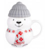 Kubek świąteczny porcelanowy z pokrywką Altom Design Niedźwiadek 380 ml