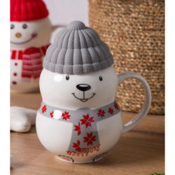 Kubek świąteczny porcelanowy z pokrywką Altom Design Niedźwiadek 380 ml
