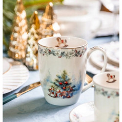 Porcelanowy kubek świąteczny do kawy herbaty Altom Design Magia Świąt 350ml