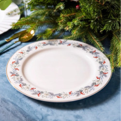 Świąteczny talerz obiadowy porcelanowy Altom Design Magia Świąt 26,5 cm