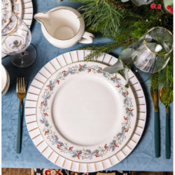 Świąteczny talerz obiadowy porcelanowy Altom Design Magia Świąt 26,5 cm