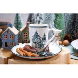 Talerz deserowy porcelanowy świąteczny Altom Design Szmaragdowy Las 20 cm