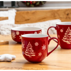 Kubek kawy herbaty świąteczny porcelanowy Altom Design Zimowa Choinka 470ml