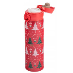 Kubek termiczny świąteczny z ustnikiem termos na kawę Altom Design Choinki 450 ml