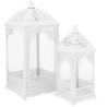 Zestaw 2 sztuk lampion latarenka dekoracyjna biała Altom Design 31/42 cm