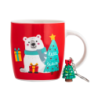 Kubek świąteczny porcelanowy z brelokiem Niedźwiadek 380 ml opakowanie prezentowe