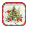 Talerz papierowy kwadratowy "Cute Santa Claus", 23 x 23 cm, 8 szt.