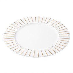 Podkładka pod talerz podtalerz Altom Design karbowana biala ze zlota linia 32,5cm