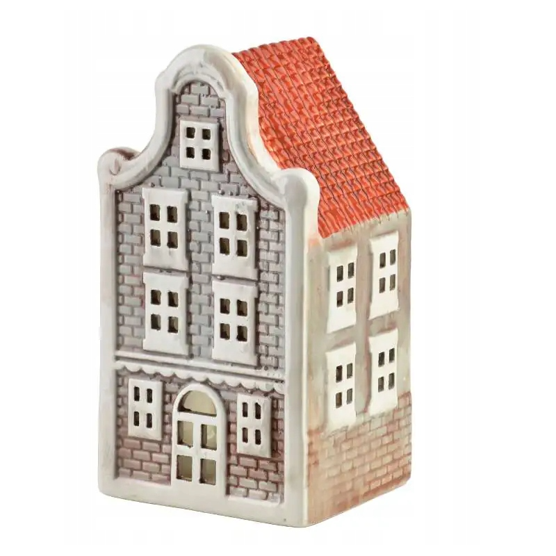 Domek ceramiczny dekoracyjny skandynawski hytte LED 8,5x7,5x16cm