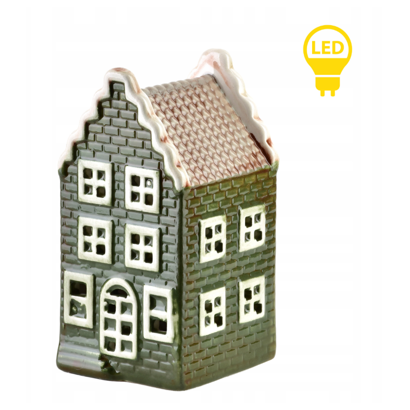HYTTE Domek ceramiczny LED 5,6x5,2x11cm