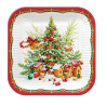 Talerz papierowy kwadratowy "Cute Santa Claus", 23 x 23 cm, 8 szt.