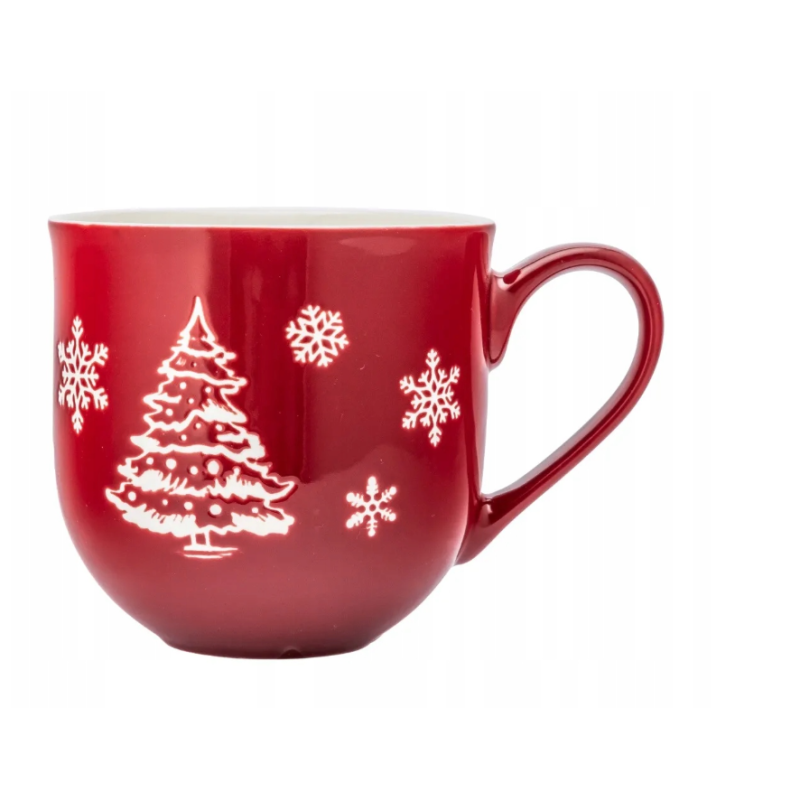 Kubek kawy herbaty świąteczny porcelanowy Altom Design Zimowa Choinka 470ml