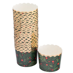 Papilotki do muffinek foremki do babeczek świąteczne Altom Design zielone, 25 szt.