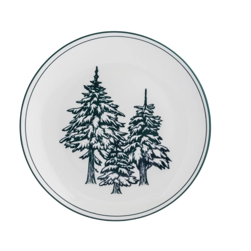 Talerz obiadowy porcelanowy świąteczny Altom Design Szmaragdowy Las 26 cm