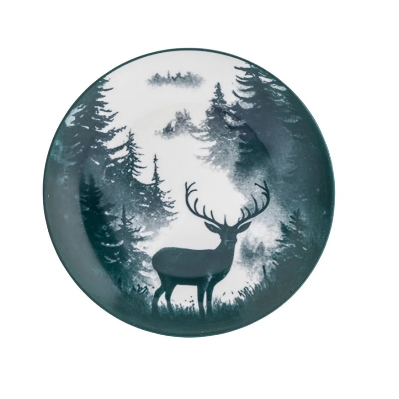 Talerz deserowy porcelanowy zimowy Świateczna Secret Forest 20cm