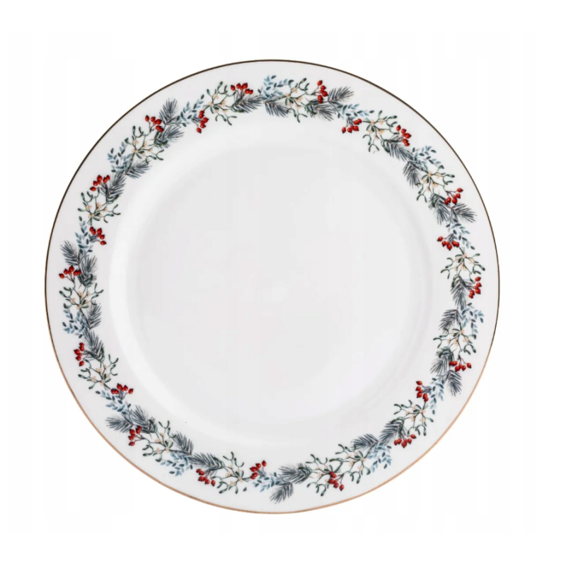 Świąteczny talerz obiadowy porcelanowy Altom Design Magia Świąt 26,5 cm
