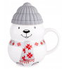 Kubek świąteczny porcelanowy z pokrywką Altom Design Niedźwiadek 380 ml