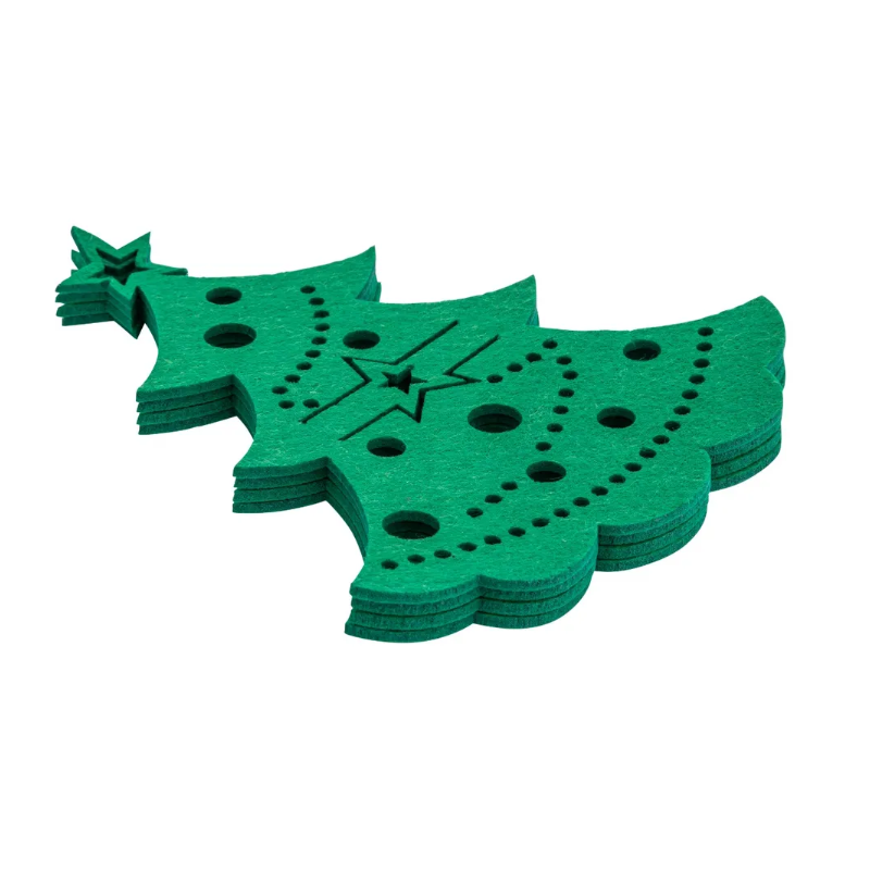 ETUI FILCOWE NA SZTUĆCE 21X17 CM ZESTAW 4 SZT. ZIELONA CHOINKA