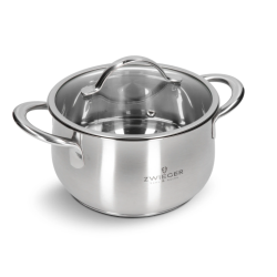 ZWIEGER GARNEK STALOWY Z POKRYWĄ NIEPRZYWIERJĄCY INDUKCJA GAZ 18 CM 2,7 L