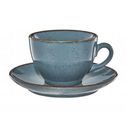 AMBITION CRAFT FILIŻANKA PORCELANOWA 220 ML ZE SPODKIEM 14,5 CM NIEBIESKA