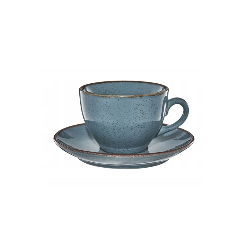 AMBITION CRAFT FILIŻANKA PORCELANOWA 220 ML ZE SPODKIEM 14,5 CM NIEBIESKA