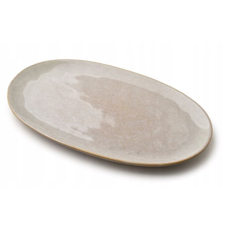Półmisek owalny 40 × 24 cm ceramiczny beżowy Mondex BASIC NATURE