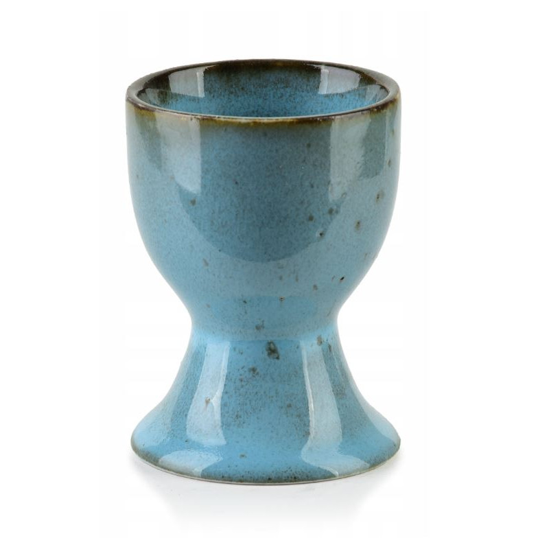 Kieliszek na jajko na miękko niebieski porcelanowy