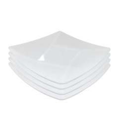 Talerze plastikowe 20,5 cm – komplet 4 szt. kwadratowe, do zmywarki
